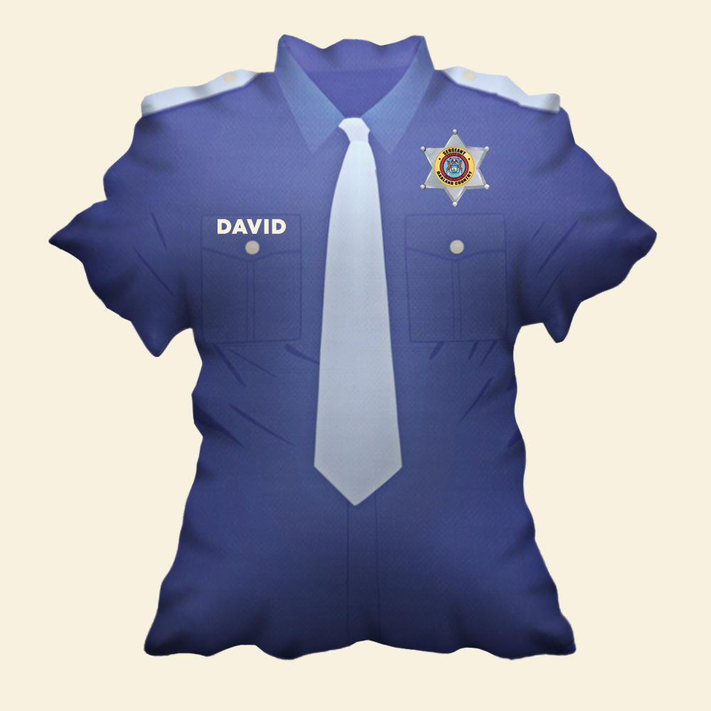 Police Uniform With Custom State Seal - Personalized Police Pillow - Pillow - GoDuckee