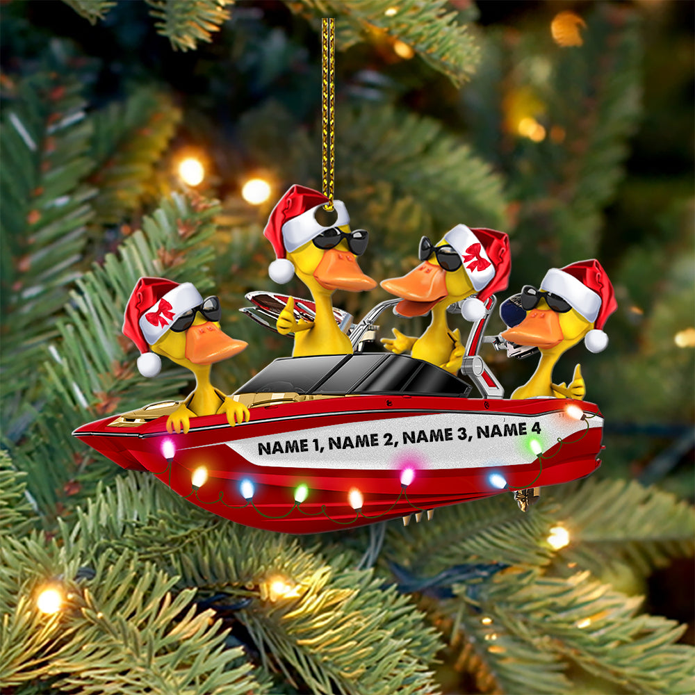 Wakeboarding Ducks - Personalized Christmas Ornament - Gifts for Wakeboarder - Ornament - GoDuckee