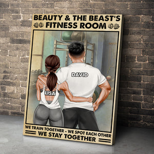 Beauty & The Beast's Fitness Room, Train Together - Personalized Poster & Canvas Prints - Vintage Gym Couple GYM2104 - Poster & Canvas - GoDuckee