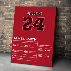 Personalized Basketball Minimalist Poster - Red Background - Poster & Canvas - GoDuckee