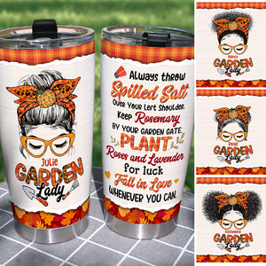 Personalized Gardening Lover Tumbler, Fall In Love Whenever You Can - Tumbler Cup - GoDuckee