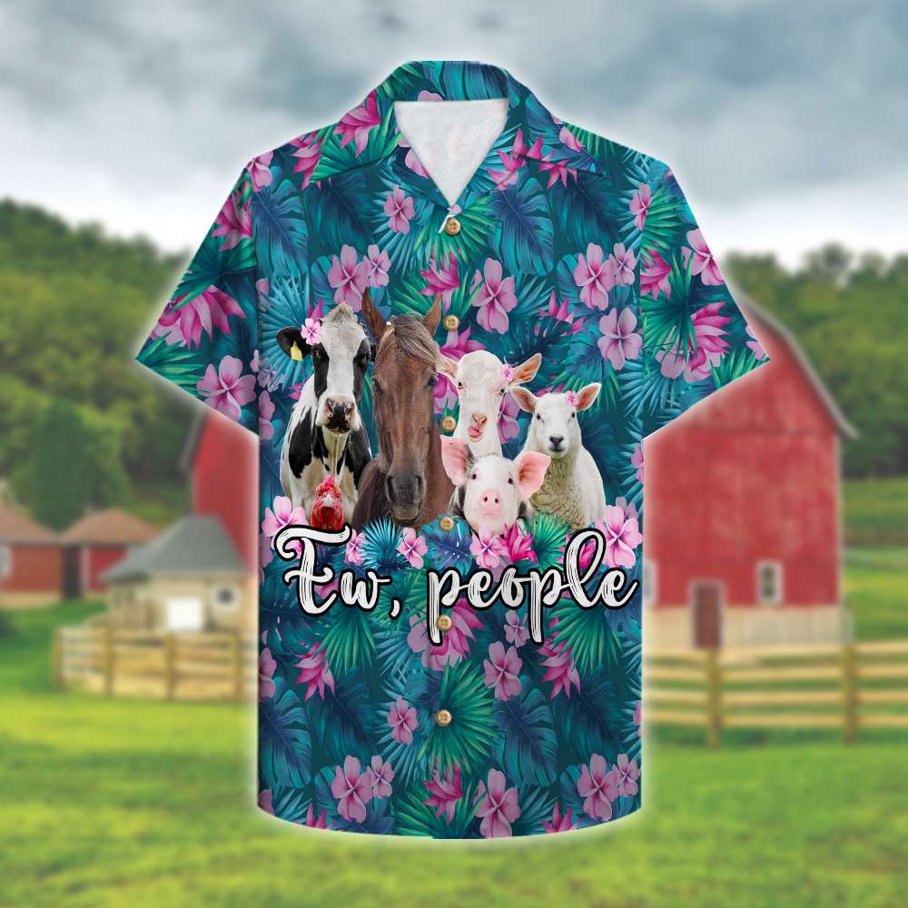 GoDuckee Farmer Hawaiian Shirt, Aloha Shirt - Live Like Someone Left The Gate Open