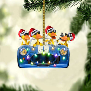 Sport Car Racing Duck - Personalized Christmas Ornament - Christmas Gift For Best Friends - Ornament - GoDuckee