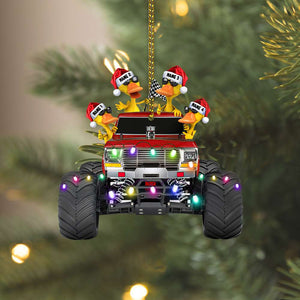 Monster Truck Duck - Personalized Christmas Ornament, Christmas Gift For Monster Truck Lover - Ornament - GoDuckee