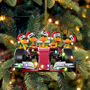 F1 Racing Duck - Personalized Christmas Ornament - Christmas Gift For Best Friends - Ornament - GoDuckee