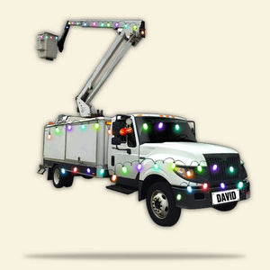 Lineman Christmas Gift - Personalized Christmas Ornament- Gift for Lineman - Lineman Bucket Truck - Ornament - GoDuckee