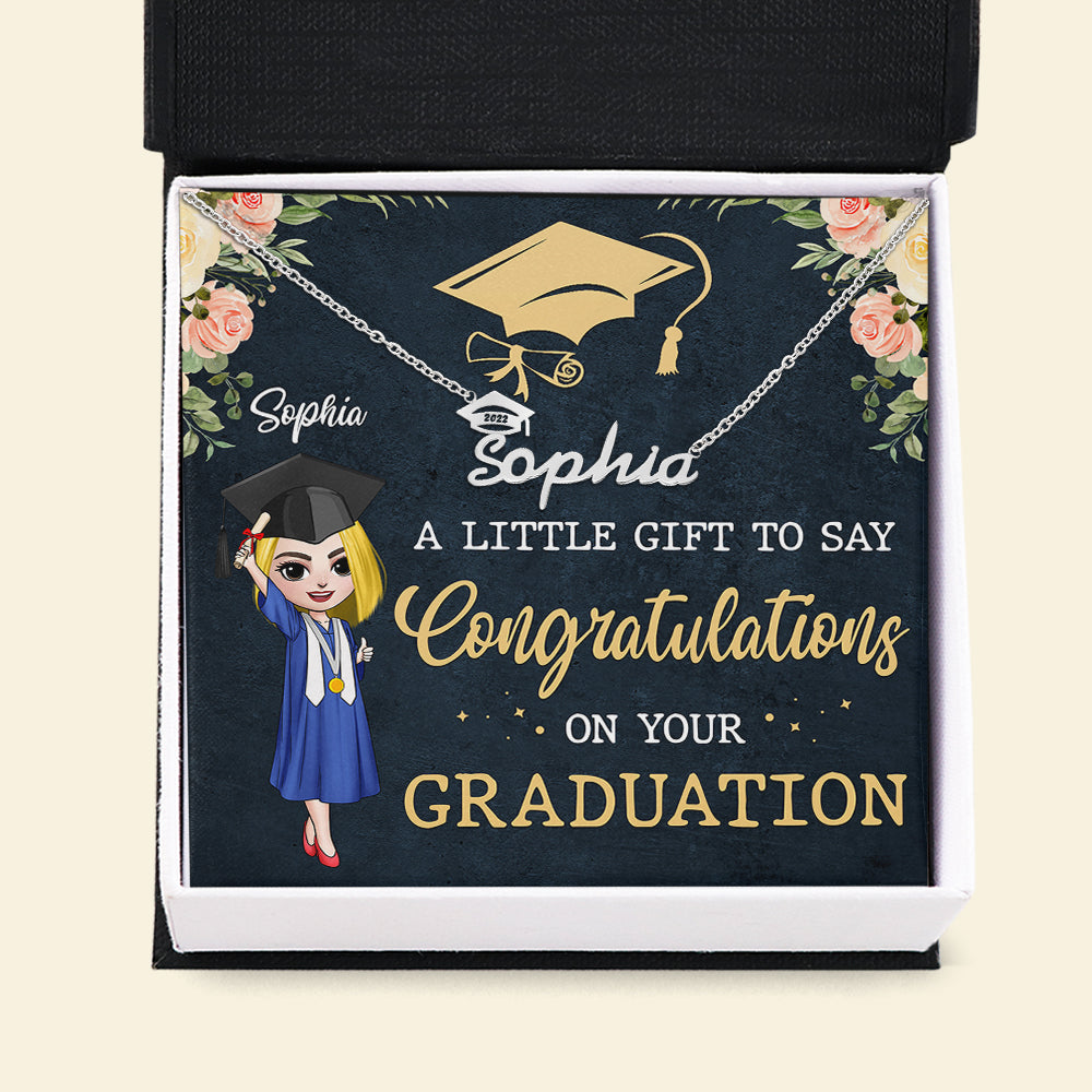 Personalized Graduation Necklace - A Little Gift To Say Congratulations On Your Graduation - Chibi Graduate - Jewelry - GoDuckee