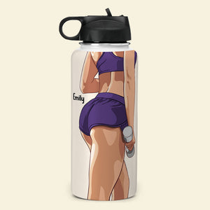 Personalized Female Gymer Water Bottle - My Daily Workout Affirmations - Water Bottles - GoDuckee