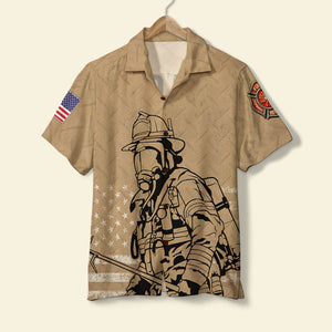 Firefighter Hawaiian Shirt - Custom Name & Number - Hawaiian Shirts - GoDuckee