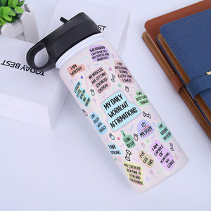 Personalized Female Gymer Water Bottle - My Daily Workout Affirmations - Water Bottles - GoDuckee