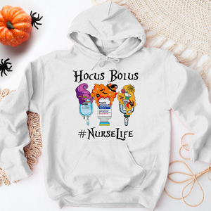 Personalized Hocus Bolus Nurse Shirt, Halloween Gift For Nurse With Custom Hashtag - Shirts - GoDuckee
