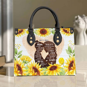 Mom I Love You My Eternal Sunshine, Personalized Mom Daughter Sunflower Leather Bag - Leather Bag - GoDuckee