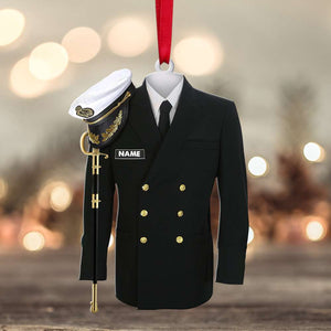 Navy Uniform Personalized Christmas Ornament - Ornament - GoDuckee