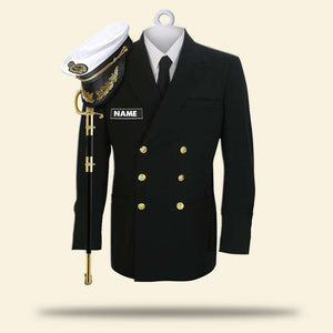 Navy Uniform Personalized Christmas Ornament - Ornament - GoDuckee