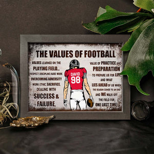 The Values Of Football, Player Football Canvas Poster Gift - Poster & Canvas - GoDuckee