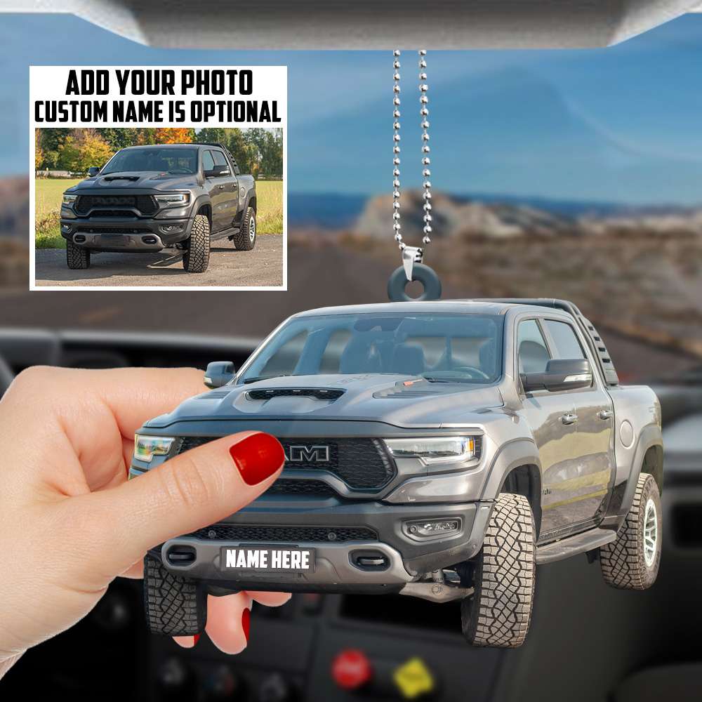 Ram Trucks Personalized Flat Car Ornament - Ornament - GoDuckee