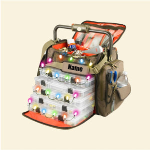 Fishing Christmas Fishing Bag With Christmas Light Personalized Christmas Ornament - Ornament - GoDuckee