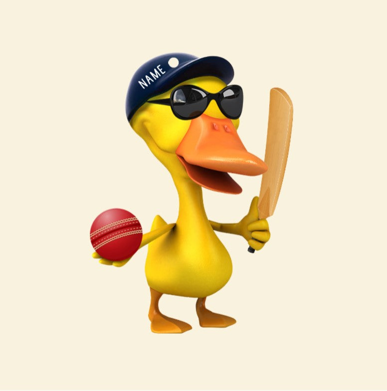 Cricket Christmas Yellow Duck - Personalized Christmas Ornament - Gift for Cricket Players - Ornament - GoDuckee