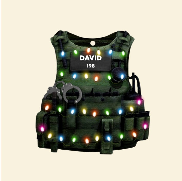 Police Bulletproof Vest Christmas -Personalized Christmas Ornament - Gift for Police - Ornament - GoDuckee