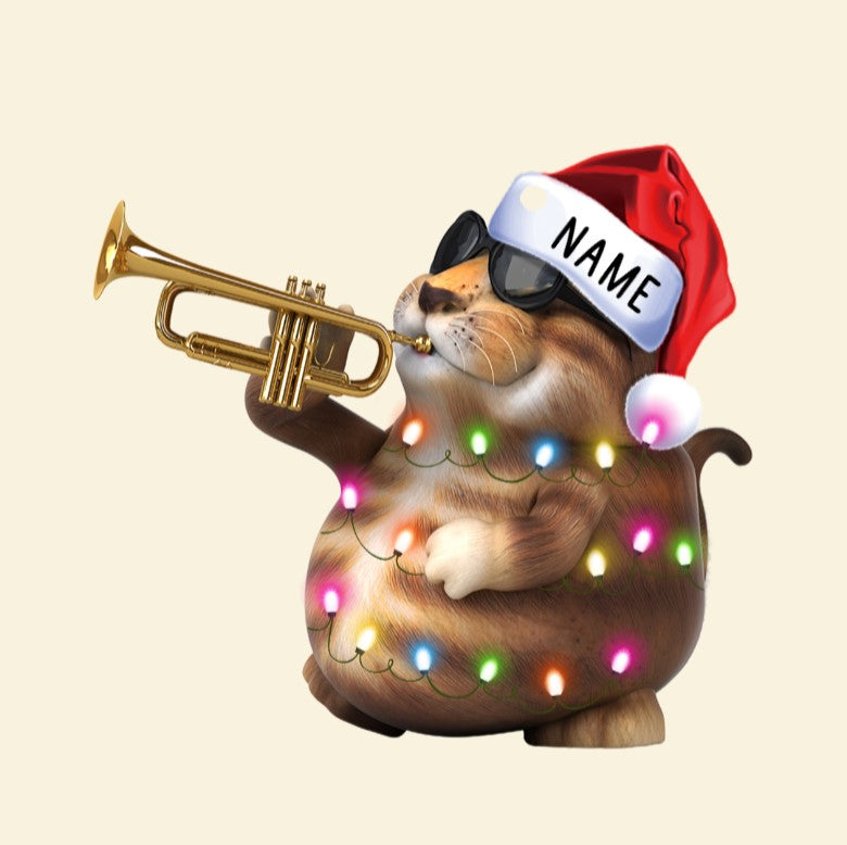 Cornet Playing Animals With Christmas Light - Personalized Christmas Ornament - Gift For Cornet Lovers - Ornament - GoDuckee