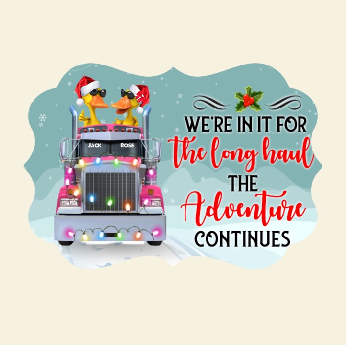 Together Forever Never Apart - Personalized Duck Christmas Ornament - Christmas Gift For Trucker Couple - Ornament - GoDuckee