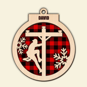 Lineman Christmas On A Pole - Personalized Christmas Ornament - Gift for Linemen - Ornament - GoDuckee