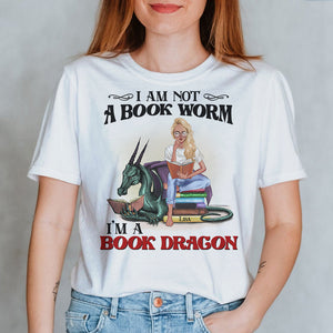 Personalized Reading Girl Shirts - I'm Not A Bookworm I'm A Book Dragon BOOK2104 - Shirts - GoDuckee