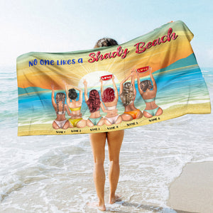 Like A Shady Beach - Personalized Beach Towel - Gifts For Best Friends, Salty Sister, Bikini Besties - Beach Towel - GoDuckee
