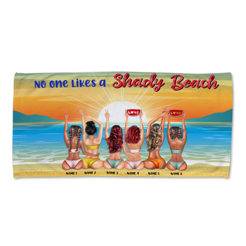 Like A Shady Beach - Personalized Beach Towel - Gifts For Best Friends, Salty Sister, Bikini Besties - Beach Towel - GoDuckee