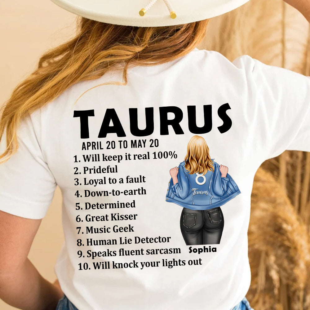 TAURUS- Zodiac Girl Personalized Shirt, Gift For Her - Shirts - GoDuckee