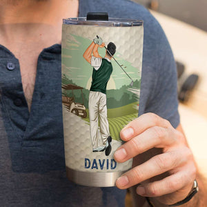 Personalized Golf Tumbler - Jesus Is My Savior Golf Is My Therapy - Tumbler Cup - GoDuckee