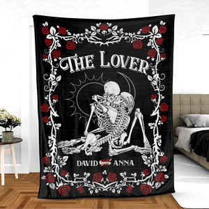 Couple Skeleton - The Lover - Personalized Blanket , Gift For Couple - Blanket - GoDuckee