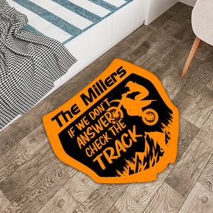 Motocross Shape Doormat - Custom Name - If We Don't Answer Check The Track - Doormat - GoDuckee