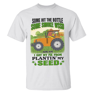Simpsonized Farmer Shirts - Some hit the bottle, Get my fix from plantin' my seed - Shirts - GoDuckee