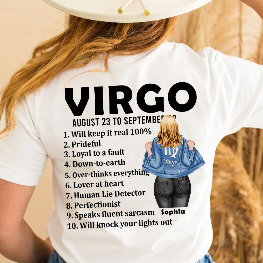 VIRGO- Zodiac Girl Personalized Shirt, Gift For Her - Shirts - GoDuckee