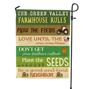 Personalized Gifts Flag Ideas For Gardening Lover, Farmhouse Rules - Custom Flag - Flag - GoDuckee