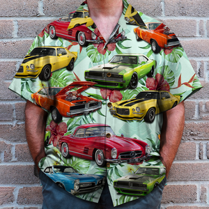 Classic Car Personalized Hawaiian Shirt With Upload Images - Hawaiian Shirts - GoDuckee