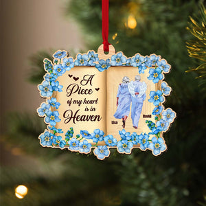Heaven A Piece Of My Heart Is In Heaven, Personalized Wood Ornament - Ornament - GoDuckee