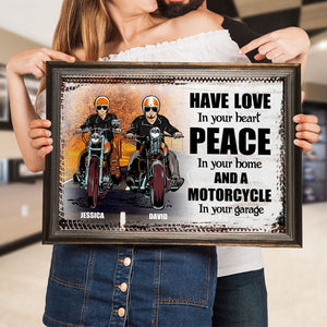 Personalized Biker Couple Poster - Have Love In Your Heart - Marriage Chapter - Poster & Canvas - GoDuckee