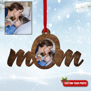 Mom Upload Photo Personalized Wood Ornament, Gift For Family - Ornament - GoDuckee