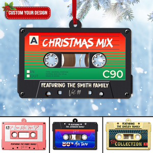 Vintage Cassette Tape Music Mix, Personalized 2 Layered Mix Ornament, Christmas Gift For Family, Couple, Friend - Ornament - GoDuckee