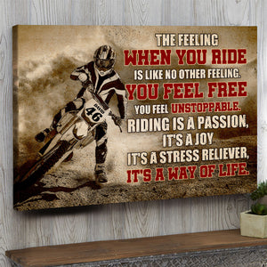 Vintage - Personalized Motocross Poster - The Feeling When You Ride - Poster & Canvas - GoDuckee