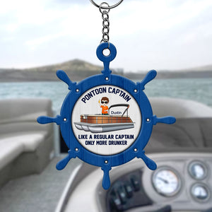 Pontoon Captain - Personalized Car Ornament And Keychain - Ornament - GoDuckee
