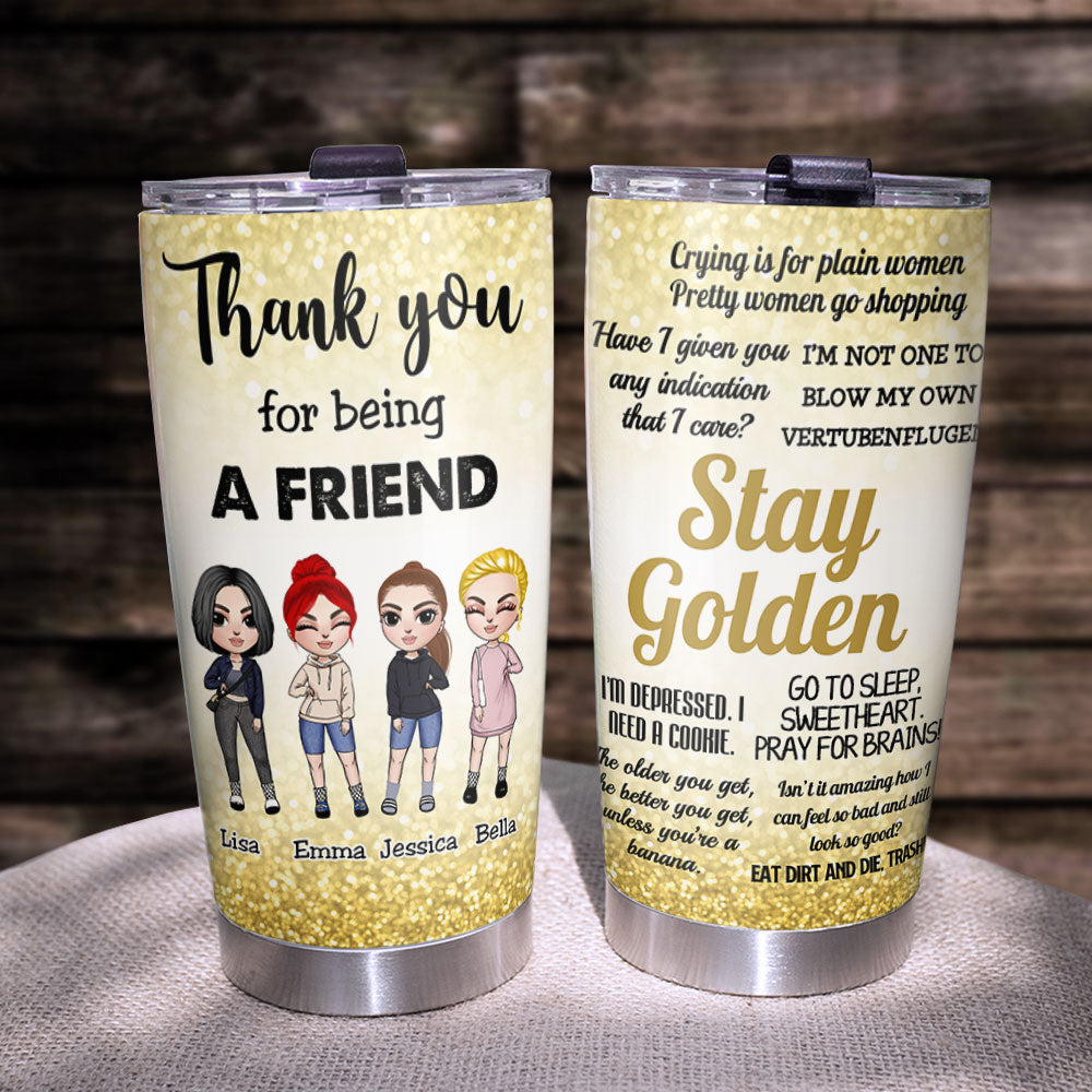 Equoza Golden Girls Gifts for Women - The Golden Girls Water  bottle - Gifts for Friends - Friendship Birthday Gift for Golden Girls,  Friend, BFF, Sister: Tumblers & Water Glasses