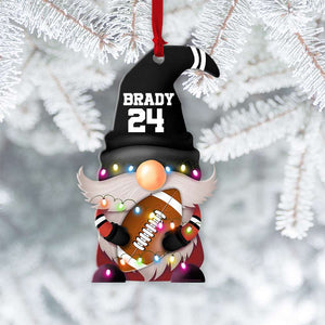 American Football Gnome With Christmas Light - Personalized Christmas Ornament - Gift For American Football Lover - Ornament - GoDuckee