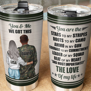 Personalized Veteran Couple Tumbler Cup - The Love Of My Life - Tumbler Cup - GoDuckee