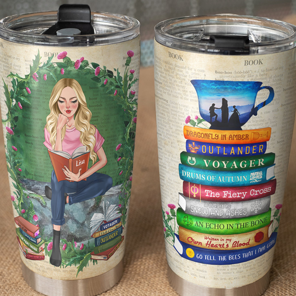 Personalized Outlander Reading Girl Tumbler Cup - Tea & Outlander Series - Tumbler Cup - GoDuckee