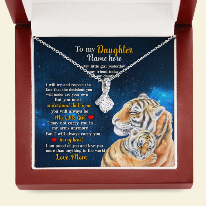 Daughter I Will Always Carry You In My Heart - Personalized Alluring Beauty Necklace - Gift for Daughter - Jewelry - GoDuckee