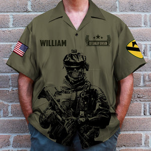 I Am A Dad Grandpa And Veteran, Personalized Veteran Shirt and Men Shorts, Custom Military Unit - Hawaiian Shirts - GoDuckee