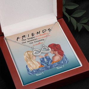 Friend Our Friendship Is Endless - Personalized Infinity Hearts Necklace - Gift for Bestie - Jewelry - GoDuckee